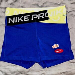 Nike Pro Intertwist Shorts (Blue/Yellow)